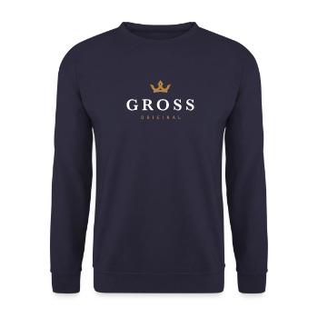 Gross Original Family Logo - Unisex Sweatshirt - navy - Front - Alina (178cm) & Michal (187cm)