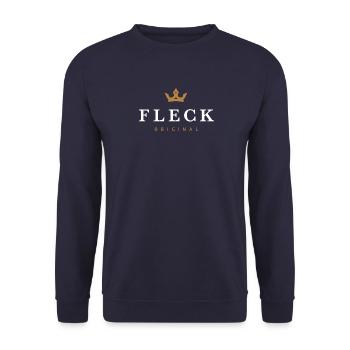Fleck Original Familienlogo - Unisex Pullover - Navy - Vorne - Alina (178cm) & Michal (187cm)