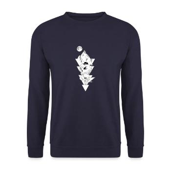 Weiß Art Trio - Unisex Pullover - Navy - Vorne - Alina (178cm) & Michal (187cm)