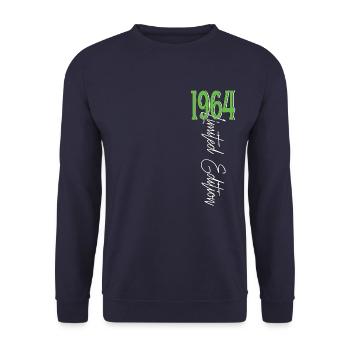 1964 Vintage anniversaire drôles dictons - Sweat-shirt Unisexe - marine - Devant - Alina (178cm) & Michal (187cm)