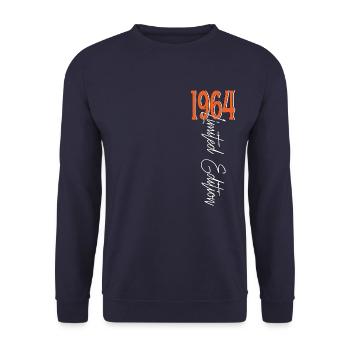 1964 Vintage anniversaire drôles dictons - Sweat-shirt Unisexe - marine - Devant - Alina (178cm) & Michal (187cm)