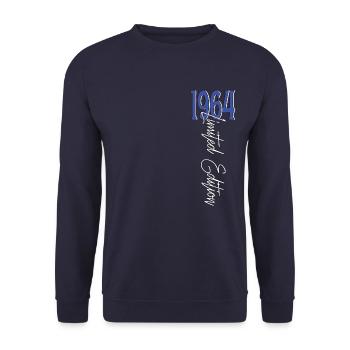 1964 Vintage anniversaire drôles dictons - Sweat-shirt Unisexe - marine - Devant - Alina (178cm) & Michal (187cm)
