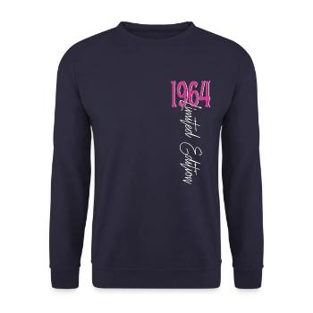 1964 Vintage anniversaire drôles dictons - Sweat-shirt Unisexe - marine - Devant - Alina (178cm) & Michal (187cm)