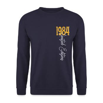 1984 Vintage anniversaire drôles dictons - Sweat-shirt Unisexe - marine - Devant - Alina (178cm) & Michal (187cm)