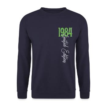 1984 Vintage anniversaire drôles dictons - Sweat-shirt Unisexe - marine - Devant - Alina (178cm) & Michal (187cm)
