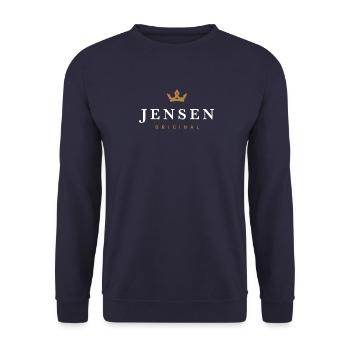 Jensen Original Family Logo - Unisex Sweatshirt - navy - Front - Alina (178cm) & Michal (187cm)