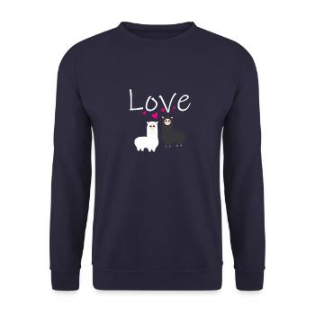 Alpaca love Alpaka - Sweat-shirt Unisexe - marine - Devant - Alina (178cm) & Michal (187cm)