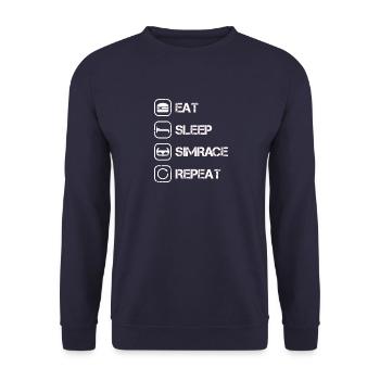The Simrace gift for Sim Racing fans - Unisex Sweatshirt - navy - Front - Alina (178cm) & Michal (187cm)