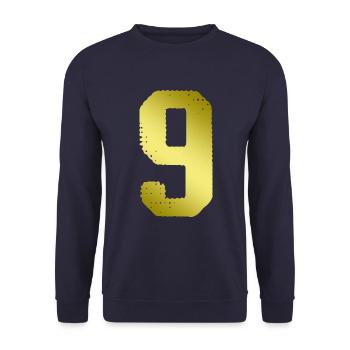 9 Zahl Trikot - Unisex Pullover - Navy - Vorne - Alina (178cm) & Michal (187cm)
