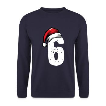 6 Numéro de Noël - Sweat-shirt Unisexe - marine - Devant - Alina (178cm) & Michal (187cm)