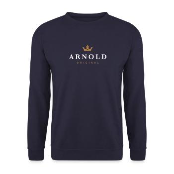 Arnold Original Familienlogo - Unisex Pullover - Navy - Vorne - Alina (178cm) & Michal (187cm)