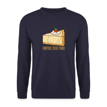 American Cheesecake versus american cheese kacke - Unisex Pullover - Navy - Vorne - Alina (178cm) & Michal (187cm)