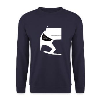 car Idreizig Auge Front - Unisex Pullover - Navy - Vorne - Alina (178cm) & Michal (187cm)