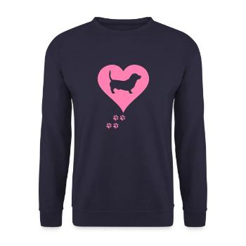 dachshund - Unisex Sweatshirt - navy - Front - Alina (178cm) & Michal (187cm)