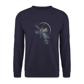 supernova-darkshirt - Unisex Pullover - Navy - Vorne - Alina (178cm) & Michal (187cm)