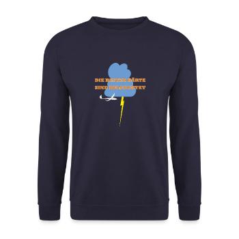 Bart Segelflieger Geschenk Thermik - Unisex Pullover - Navy - Vorne - Alina (178cm) & Michal (187cm)