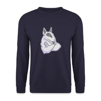 Bullterrier Mascot 3c - Unisex Sweatshirt - navy - Front - Alina (178cm) & Michal (187cm)