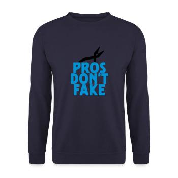 pros don't fake - Unisex Pullover - Navy - Vorne - Alina (178cm) & Michal (187cm)