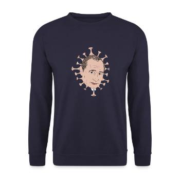 Wladimir Putin COVID-19 - Unisex Pullover - Navy - Vorne - Alina (178cm) & Michal (187cm)