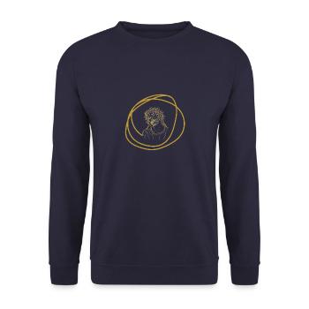 jesus - Unisex Pullover - Navy - Vorne - Alina (178cm) & Michal (187cm)