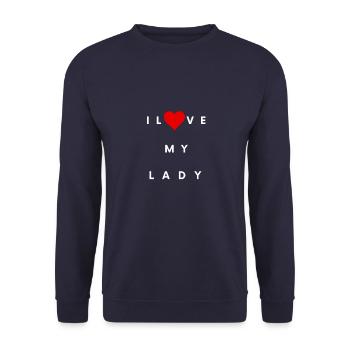 T-Shirts und Gadgets mit Liebesbotschaft :) - Unisex Pullover - Navy - Vorne - Alina (178cm) & Michal (187cm)