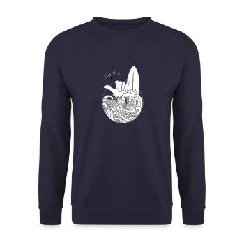 Surfer Heart - Unisex Sweatshirt - navy - Front - Alina (178cm) & Michal (187cm)