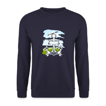 Ich Anker dich Meine Liebe bis ans Ende T-Shirt - Unisex Pullover - Navy - Vorne - Alina (178cm) & Michal (187cm)