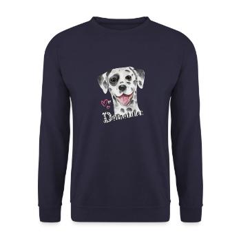 Dalmatiner Love - Unisex Pullover - Navy - Vorne - Alina (178cm) & Michal (187cm)