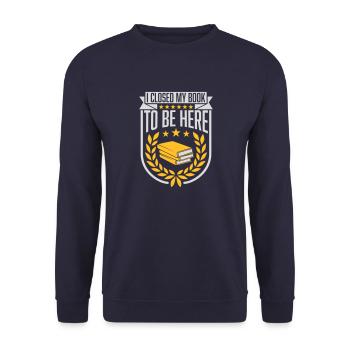 I closed my book - Unisex Pullover - Navy - Vorne - Alina (178cm) & Michal (187cm)