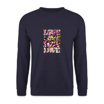 T-shirt d’amour avec des roses - Sweat-shirt Unisexe - marine - Devant - Alina (178cm) & Michal (187cm)