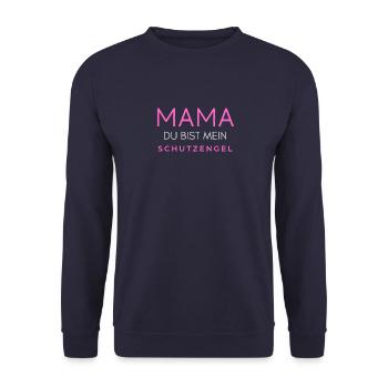 Mama Mutter Mutti Muddel du bist mein Schutzengel - Unisex Pullover - Navy - Vorne - Alina (178cm) & Michal (187cm)