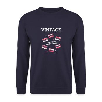 Weinlese - Unisex Pullover - Navy - Vorne - Alina (178cm) & Michal (187cm)