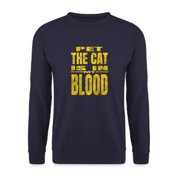 cat face hoodies and sweatshirts geek big cat - Unisex Pullover - Navy - Vorne - Alina (178cm) & Michal (187cm)