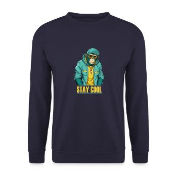 Cool Monkey Stay Cool - Unisex Sweatshirt - navy - Front - Alina (178cm) & Michal (187cm)