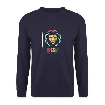 Reggae le Lion - Sweat-shirt Unisexe - marine - Devant - Alina (178cm) & Michal (187cm)