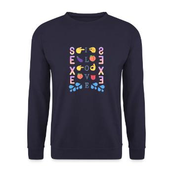 LOVE SEXE - Sweat-shirt Unisexe - marine - Devant - Alina (178cm) & Michal (187cm)
