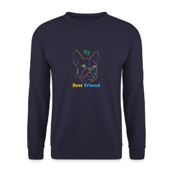 My Best Friend Dog - Unisex Pullover - Navy - Vorne - Alina (178cm) & Michal (187cm)