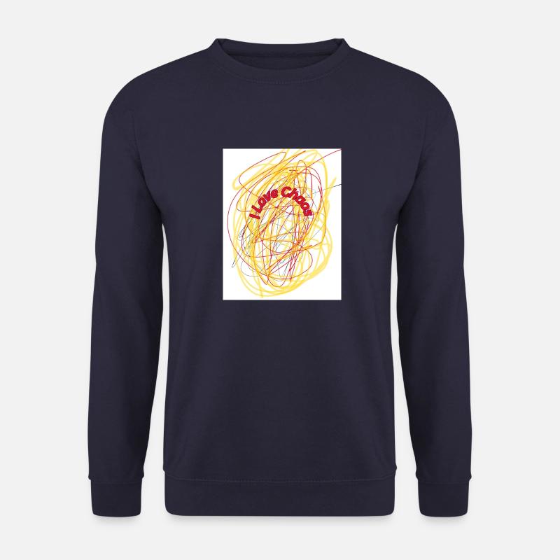 Chaos Zeichnung mit Schriftzug - Unisex Pullover - Navy