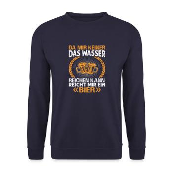 Da mir keiner das Wasser reichen kann reicht mir.. - Unisex Pullover - Navy - Vorne - Alina (178cm) & Michal (187cm)