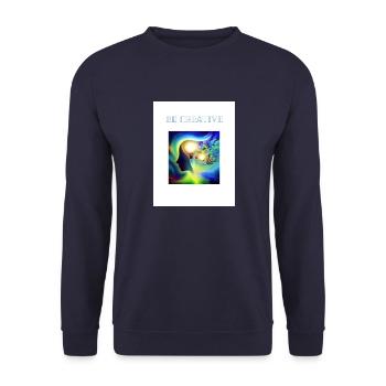 Seien Sie kreativ - Unisex Pullover - Navy - Vorne - Alina (178cm) & Michal (187cm)