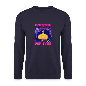 Bénichon For Ever by Ça Glâne Pour Moi 2 - Sweat-shirt Unisexe - marine - Devant - Alina (178cm) & Michal (187cm)