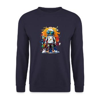 Galaktische Kunstfertigkeit: Sprengen Sie ab mit Trendsettern. - Unisex Pullover - Navy - Vorne - Alina (178cm) & Michal (187cm)