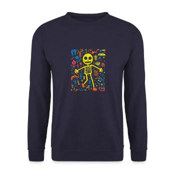 Skeleton's Groovy Jive - Unisex Sweatshirt - navy - Front - Alina (178cm) & Michal (187cm)