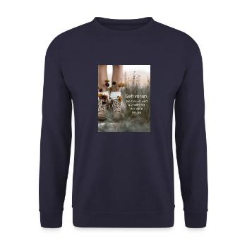 Lebe Liebe Lache 2 - Unisex Pullover - Navy - Vorne - Alina (178cm) & Michal (187cm)