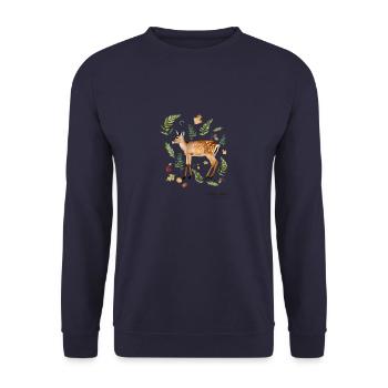 Daim avec nom en texte foncé - Sweat-shirt Unisexe - marine - Devant - Alina (178cm) & Michal (187cm)