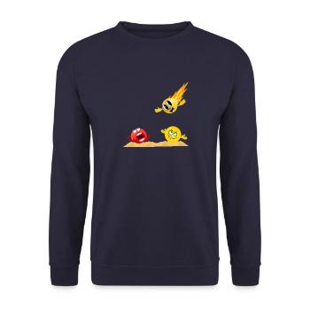 Bodja - Unisex Sweatshirt - navy - Front - Alina (178cm) & Michal (187cm)