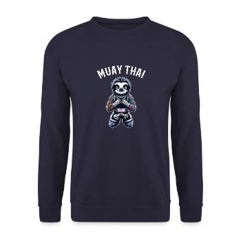 Muay Thai Faultier - Unisex Pullover - Navy - Vorne - Alina (178cm) & Michal (187cm)