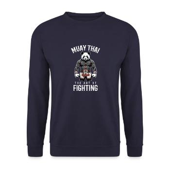 panda Muay Thai - Kickboxen und panda Thai Boxen - Unisex Pullover - Navy - Vorne - Alina (178cm) & Michal (187cm)