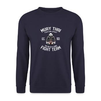 Muay Thai Fight Team panda - MMA und Thaiboxen - Unisex Pullover - Navy - Vorne - Alina (178cm) & Michal (187cm)
