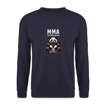 MMA und Cage Fighting Panda - Unisex Pullover - Navy - Vorne - Alina (178cm) & Michal (187cm)